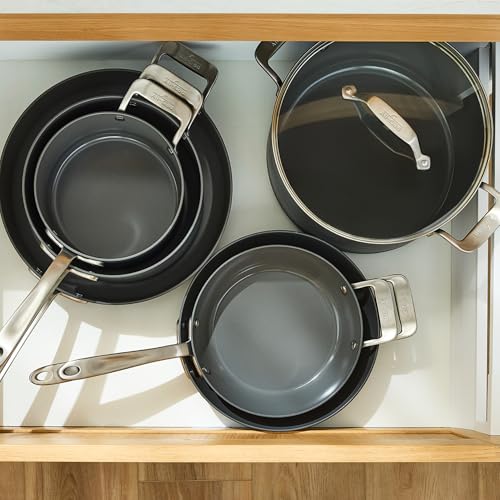 All-Clad HA1® Ceramic Nonstick, 10 Piece Cookware Set - Oven Safe up to 450° & Compatible with All Stovetops (Gas, Electric & Induction), Light Grey - My Kitchen Products