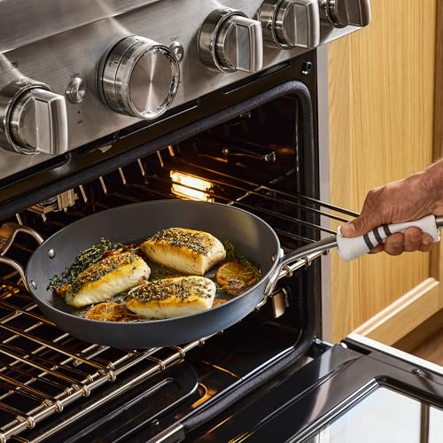 All-Clad HA1® Ceramic Nonstick, Frying Pan Set 10.5 and 12 inch - Oven Safe up to 450° & Compatible with All Stovetops (Gas, Electric & Induction) Light Grey - My Kitchen Products