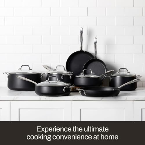 All-Clad HA1 Expert Hard Anodized Nonstick Cookware Set (13 Piece) Pots, Frying Pans, Dishwasher-Safe, Oven-Safe Up to 500°F Compatible with All Stovetops (Gas, Electric & Induction) - Black - My Kitchen Products