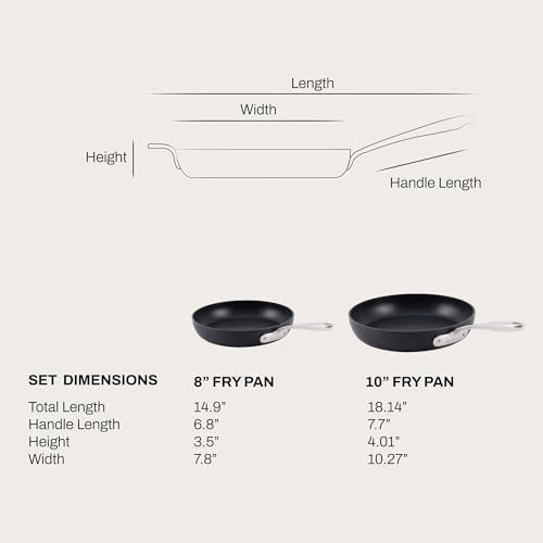 All-Clad HA1 Expert Hard Anodized Nonstick Fry Pan 2 Piece Set, 8" & 10" Induction, Oven Safe 500F, Kitchen Frying Pans, Skillets, Ergonomic Handle, Premium Cookware, Dishwasher Safe, Black - My Kitchen Products