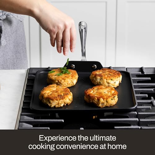 All-Clad HA1 Expert Hard Anodized Nonstick Griddle Pan For Stovetop 11x11 Inch Square Pan, Oven-Safe Up to 500°F, Professional Cookware, Dishwasher-Friendly, Pancake Pan, Cookware, Black - My Kitchen Products