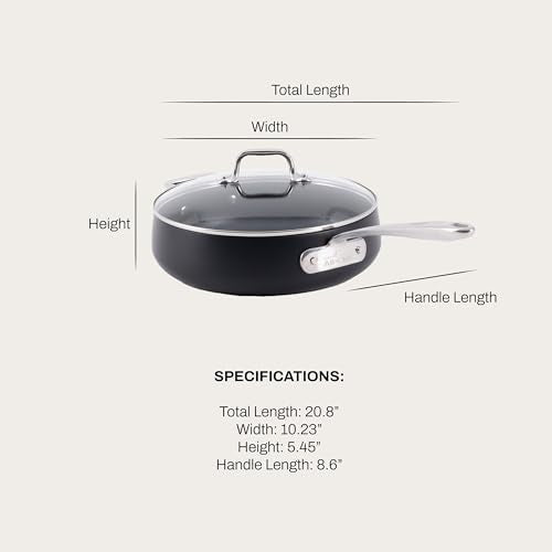 All-Clad HA1 Expert Hard Anodized Nonstick Sauté Pan with Lid (4 Qt, 12") Dishwasher-Friendly, Oven-Safe Up to 500°F & Compatible with All Stovetops (Gas, Electric & Induction) - Black - My Kitchen Products