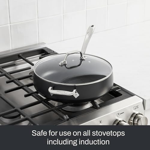 All-Clad HA1 Expert Hard Anodized Nonstick Sauté Pan with Lid (4 Qt, 12") Dishwasher-Friendly, Oven-Safe Up to 500°F & Compatible with All Stovetops (Gas, Electric & Induction) - Black - My Kitchen Products