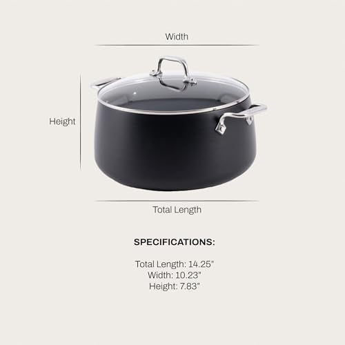 All-Clad HA1 Expert Hard Anodized Nonstick Stock Pot with Lid (8 Qt) For Pasta, Soup, Dishwasher-Safe, Oven-Safe Up to 500°F Compatible with All Stovetops (Gas, Electric & Induction) - Black - My Kitchen Products