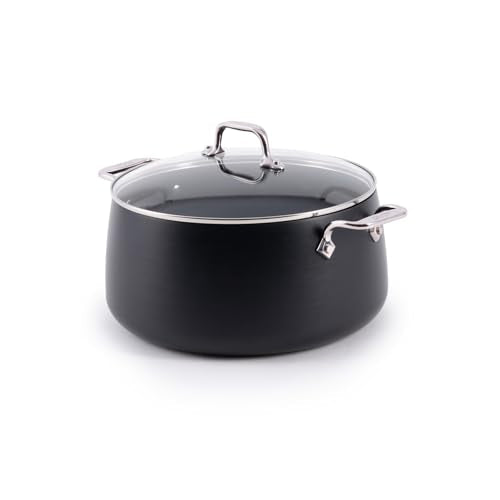All-Clad HA1 Expert Hard Anodized Nonstick Stock Pot with Lid (8 Qt) For Pasta, Soup, Dishwasher-Safe, Oven-Safe Up to 500°F Compatible with All Stovetops (Gas, Electric & Induction) - Black - My Kitchen Products