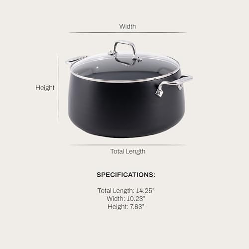 All-Clad HA1 Expert Hard Anodized Nonstick Stock Pot with Lid (8 Qt) For Pasta, Soup, Dishwasher-Safe, Oven-Safe Up to 500°F Compatible with All Stovetops (Gas, Electric & Induction) - Black - My Kitchen Products