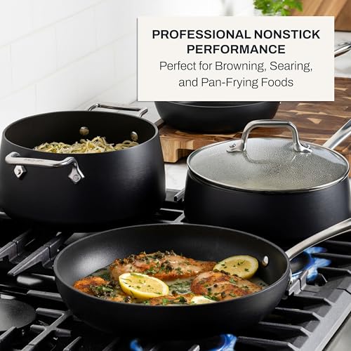 All-Clad HA1 Hard Anodized Nonstick (8-Piece) Pots and Pans Set Non Stick Cookware Sets, Oven Broiler Safe 500F, Black - My Kitchen Products