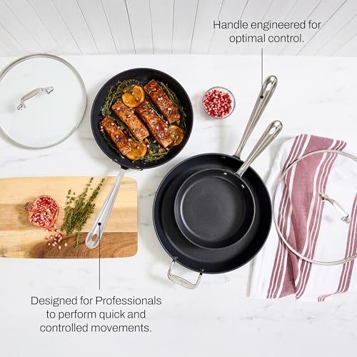 All-Clad HA1 Hard Anodized Nonstick (8-Piece) Pots and Pans Set Non Stick Cookware Sets, Oven Broiler Safe 500F, Black - My Kitchen Products