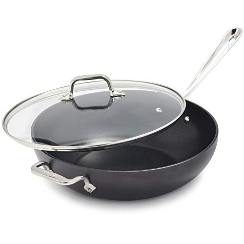 All-Clad HA1 Hard Anodized Nonstick Chef's Pan,12 Inch Induction Oven Broiler Safe 500F, Lid Safe 350F Pots and Pans, Cookware Black - My Kitchen Products