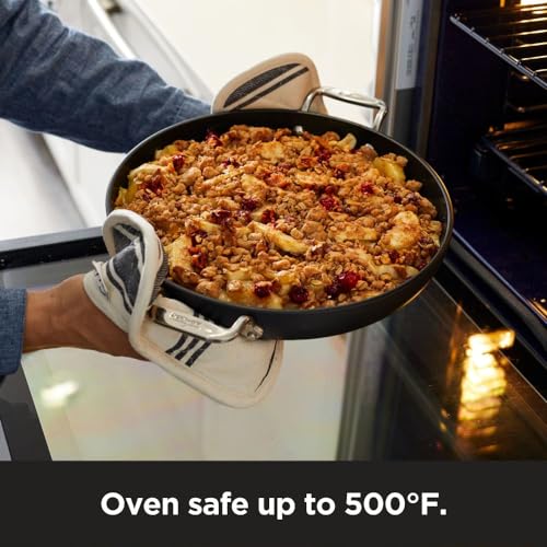 All-Clad HA1 Hard Anodized Nonstick Fry Pan 12 Inch Induction Oven Broiler Safe 500F, Lid Safe 350F Pots and Pans, Cookware Black - My Kitchen Products