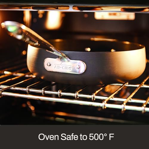 All-Clad HA1 Hard Anodized Nonstick Griddle 11x11 Inch Oven Broiler Safe 500F, Lid Safe 350F Pots and Pans, Cookware Black - My Kitchen Products