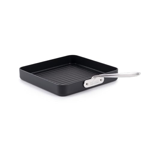 All-Clad HA1 Hard Anodized Nonstick Grill 11x11 Inch Oven Safe 350F Pots and Pans, Cookware Black - My Kitchen Products
