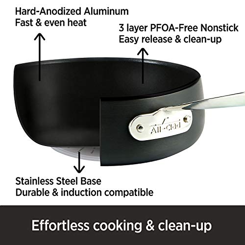 All-Clad HA1 Hard Anodized Nonstick Stockpot 8 Quart Induction Oven Broiler Safe 500F, Lid Safe 350F Pots and Pans, Cookware Black - My Kitchen Products