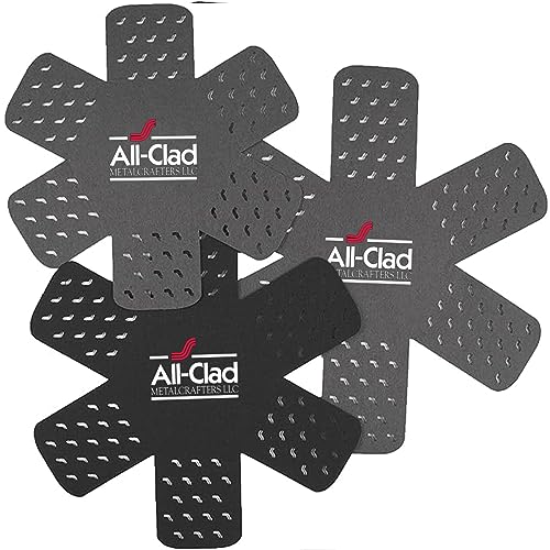 All-Clad Premium Cookware Protectors: Pot and Pan Protectors for Kitchen Organization - Perfect for Cast Iron, Steel, or Glass, (3-Piece), Black/Grey - My Kitchen Products