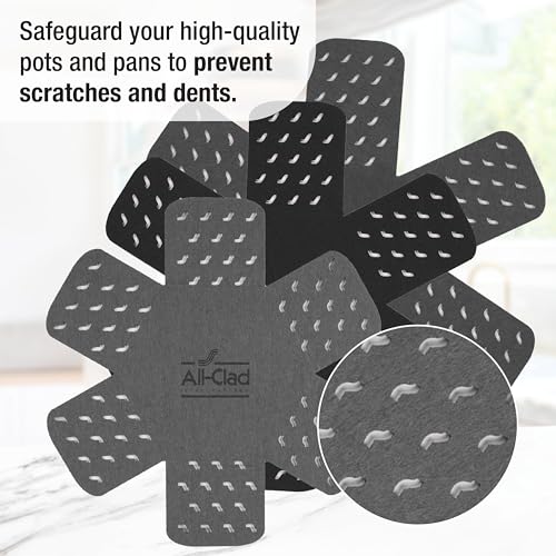All-Clad Premium Cookware Protectors: Pot and Pan Protectors for Kitchen Organization - Perfect for Cast Iron, Steel, or Glass, (3-Piece), Black/Grey - My Kitchen Products