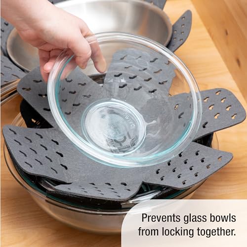 All-Clad Premium Cookware Protectors: Pot and Pan Protectors for Kitchen Organization - Perfect for Cast Iron, Steel, or Glass, (3-Piece), Black/Grey - My Kitchen Products