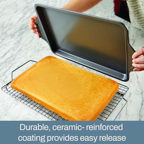 All-Clad Pro-Release Nonstick Bakeware Set 10 Piece Oven Safe 450F Half Sheet, Cookie Sheet, Muffin Pan, Cooling & Baking Rack, Round Cake Pan, Loaf Pan, Baking Pan Grey - My Kitchen Products