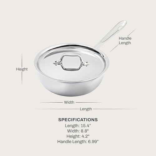 All-Clad Saucier Pan, 2-Quart,4212,White - My Kitchen Products