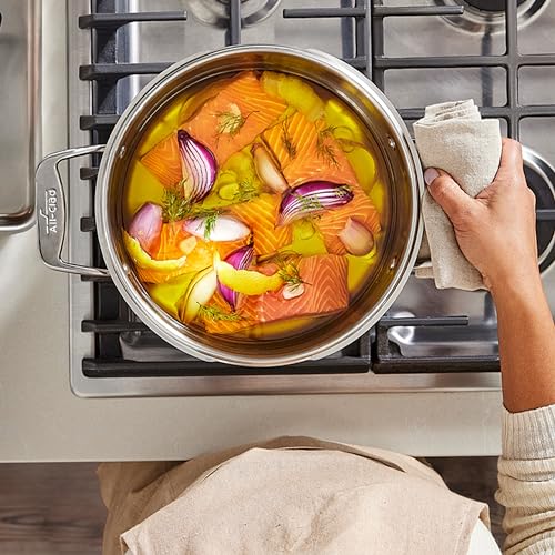 All-Clad Simply Strain Stainless Steel Multipot with Straining Lid, 6-Quart, Induction, Oven Broiler Safe 600F, Strainer, Pasta Strainer with Handle, Steamer Pot, Cookware, Home, Pots and Pans, Silver - My Kitchen Products