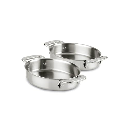 All-Clad Specialty Stainless Steel Oval Bakeware Set 2 Piece Induction Pots and Pans Silver - My Kitchen Products