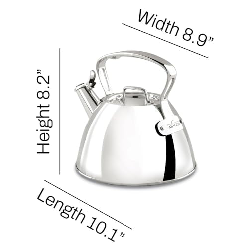 All-Clad Specialty Stainless Steel Tea Kettle 2 Quart Induction Pots and Pans, Cookware Silver - My Kitchen Products