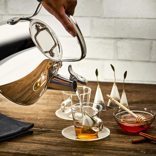 All-Clad Specialty Stainless Steel Tea Kettle 2 Quart Induction Pots and Pans, Cookware Silver - My Kitchen Products