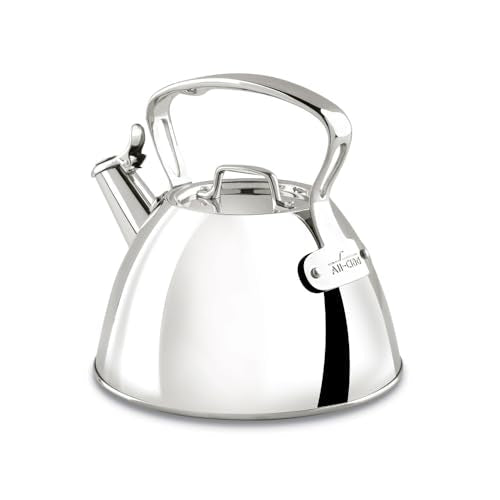 All-Clad Specialty Stainless Steel Tea Kettle 2 Quart Induction Pots and Pans, Cookware Silver - My Kitchen Products