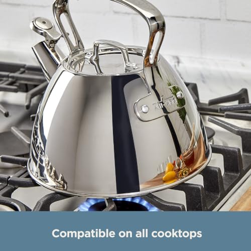All-Clad Specialty Stainless Steel Tea Kettle 2 Quart Induction Pots and Pans, Cookware Silver - My Kitchen Products