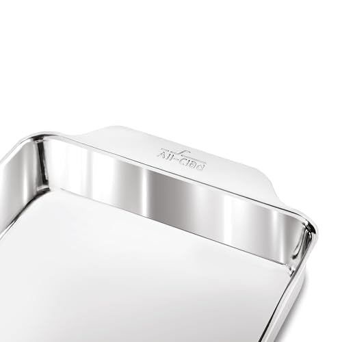 All-Clad Stainless Steel Baking Pans 5-Piece Set-Tri-ply Bonded for Consistent Baking- Includes Square and Rectangular Baking Pans, Baking Sheets, & Cooling Rack- Professional Stainless Steel Bakeware - My Kitchen Products