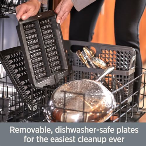 All-Clad Stainless Steel Waffle Maker 4 Section, Thick Belgium Waffle Makers, Upright Storage 1600 Watts, Nonstick, 6 Browning Levels, Dishwasher Safe - My Kitchen Products