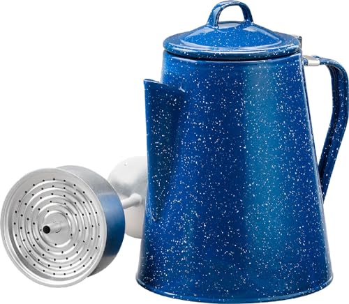 Alpine Mountain Gear 8 Cup Camping Enamel Coffee Percolator Made by Caddis Sports - My Kitchen Products