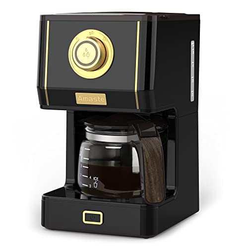 Amaste Coffee Maker, 25 Oz Drip Retro Style Coffee Machine with Glass Coffee Pot with Reusable Coffee Filter & Three Brewing Modes, Warming Plate, CM 1003AE-Black - My Kitchen Products