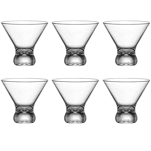 Amazing Abby - Olivia - 10-Ounce Plastic Stemless Martini Glasses (Set of 6), Reusable Cocktail Glasses, BPA-Free, Shatter-Proof, Dishwasher-Safe, Perfect for Poolside, Outdoors, Camping, and More - My Kitchen Products