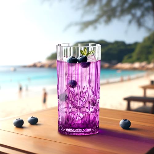 Amazing Abby - Vika - 18-Ounce Plastic Highball Glasses (Set of 6), Plastic Cocktail Glasses, Reusable, BPA-Free, Shatter-Proof, Dishwasher-Safe, Perfect for Poolside, Outdoors, Camping, and More - My Kitchen Products
