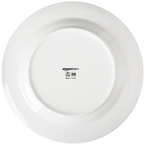 Amazon Basics 16-Piece Porcelain Dinnerware Set, Microwave and Dishwasher Safe, Service for 4, Plates, Bowls and Mugs, White - My Kitchen Products