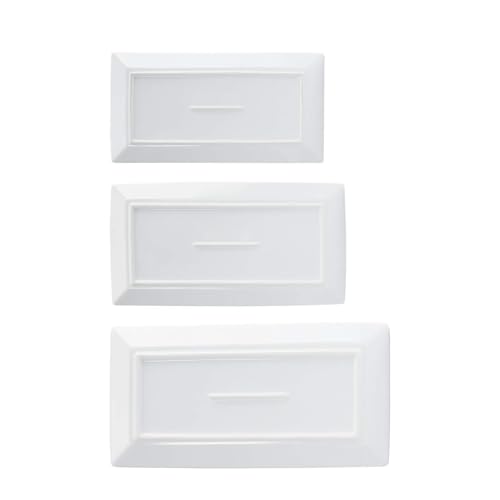 Amazon Basics 3-Piece Porcelain Serving Platters, Oven Safe, for Entertaining, Appetizer, Dinner, Dessert, 12.75 inch, 11 inch, 10 inch, White - My Kitchen Products