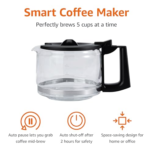 Amazon Basics 5 Cup Drip Coffee Maker with Glass Coffee Pot (0.8 Qt), Auto Shut-off, Auto Pause, Removable Filter Basket, Matte Black - My Kitchen Products