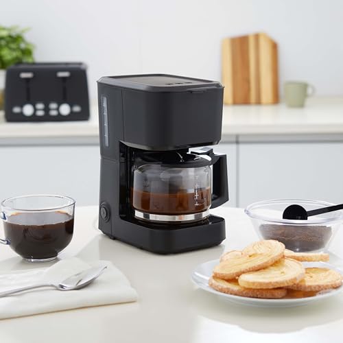 Amazon Basics 5 Cup Drip Coffee Maker with Glass Coffee Pot (0.8 Qt), Auto Shut-off, Auto Pause, Removable Filter Basket, Matte Black - My Kitchen Products