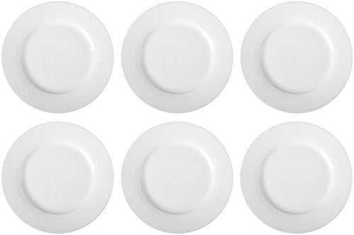 Amazon Basics 6-Piece White Dinner Plate Set, Microwave and Dishwasher Safe for Everyday Use, 10.5 inches - My Kitchen Products