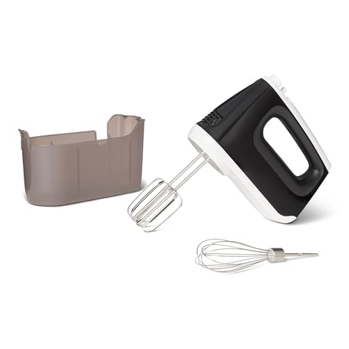 Amazon Basics 6-Speed Electric Hand Mixer with Turbo and Stainless Steel Whisk, Snap-On Storage Case, 250 Watts, Black - My Kitchen Products