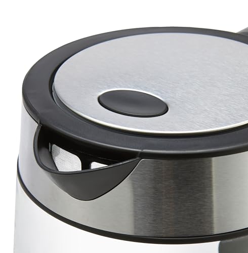 Amazon Basics Electric Kettle with Glass Carafe for Tea and Coffee, BPA-Free, Fast Boiling, Auto Shut-Off, Boil-Dry Protection, Water Level Indicator, 1.7 Liter, 1500W, Black and Silver - My Kitchen Products