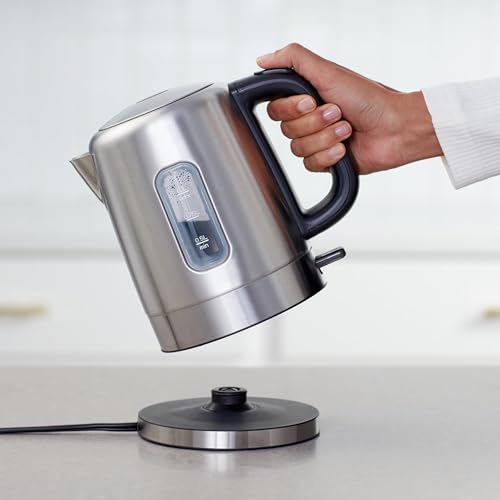Amazon Basics Electric Stainless Steel Kettle for Tea and Coffee, BPA-Free, Fast Boiling, Auto Shut-Off, 1 Liter, 1500W, Black and Silver - My Kitchen Products