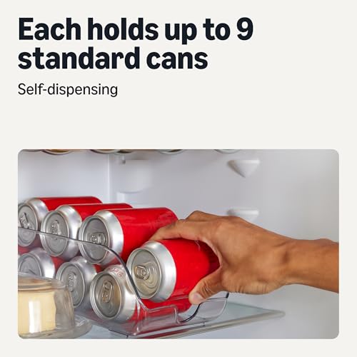 Amazon Basics Food and Drink Can Organizer for Fridge or Pantry, 2-Piece Set, Self-Dispensing, Transparent Sides, non-stackable - My Kitchen Products