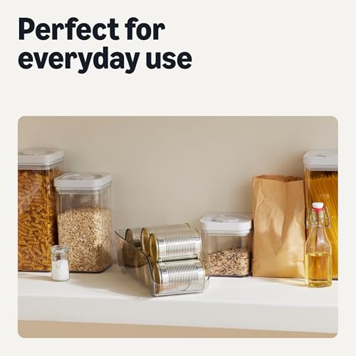 Amazon Basics Food and Drink Can Organizer for Fridge or Pantry, 2-Piece Set, Self-Dispensing, Transparent Sides, non-stackable - My Kitchen Products