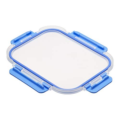 Amazon Basics Glass Food Storage Containers, Leak Proof, Oven Safe, Easy to Clean, Stain Resistant, Set of 7, 14 Pieces Including Lids, BPA-Free, Clear with Blue Silicone Ring - My Kitchen Products