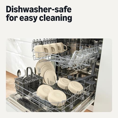 Amazon Basics Glazed Stoneware Dinnerware Set, Ceramic, Dishwasher-Safe, Freezer-Safe, 4 Full Place Settings, 12-Piece, Ivory - My Kitchen Products