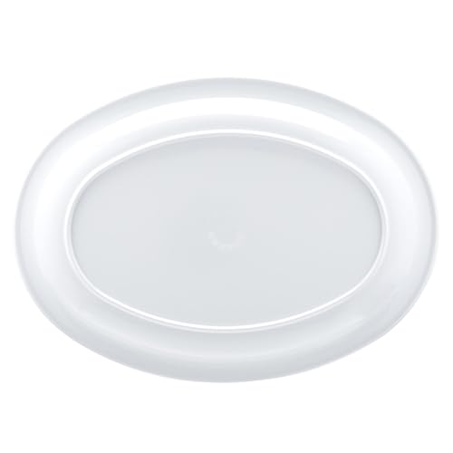 Amazon Basics Melamine Oval Serving Platter for Restaurants and Home, Dishwasher Safe, BPA Free, Break and Crack Resistant, Narrow Rim, 13" x 9.75", White, 6-Piece Set - My Kitchen Products