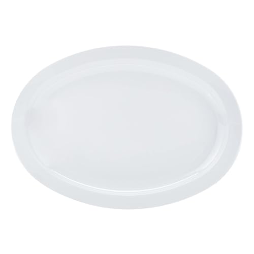 Amazon Basics Melamine Oval Serving Platter for Restaurants and Home, Dishwasher Safe, BPA Free, Break and Crack Resistant, Narrow Rim, 13" x 9.75", White, 6-Piece Set - My Kitchen Products