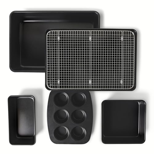 Amazon Basics Nonstick Bakeware 6-Piece Set, Stackable, Dishwasher and Oven-Safe, Baking Pan - My Kitchen Products