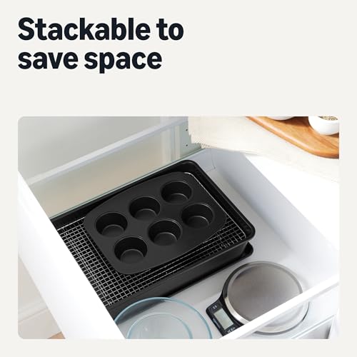 Amazon Basics Nonstick Bakeware 6-Piece Set, Stackable, Dishwasher and Oven-Safe, Baking Pan - My Kitchen Products